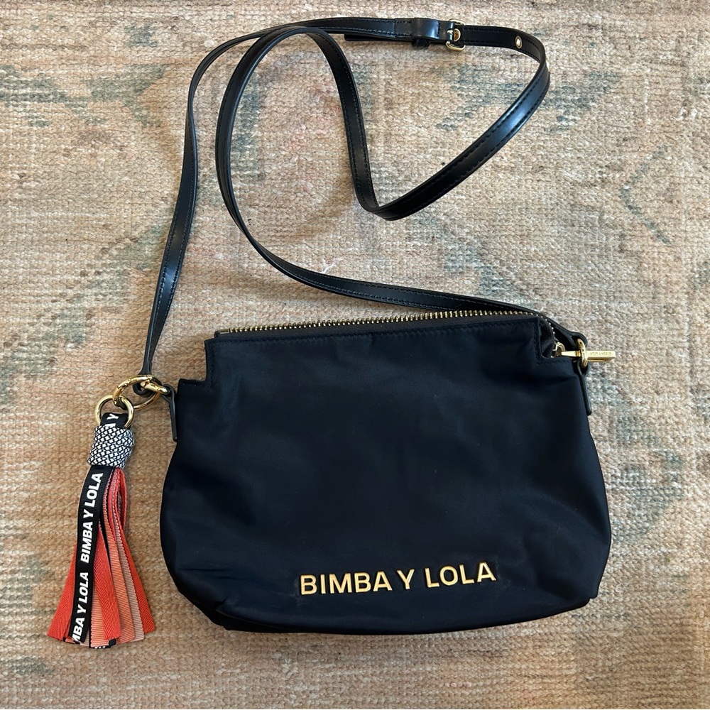 Bimba Y Lola Black Crossbody Bag with Tassel